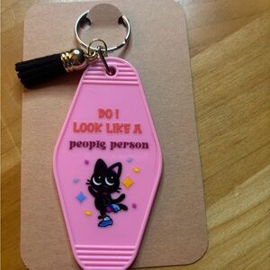 Do I look like a people person keychain handcrafted by me